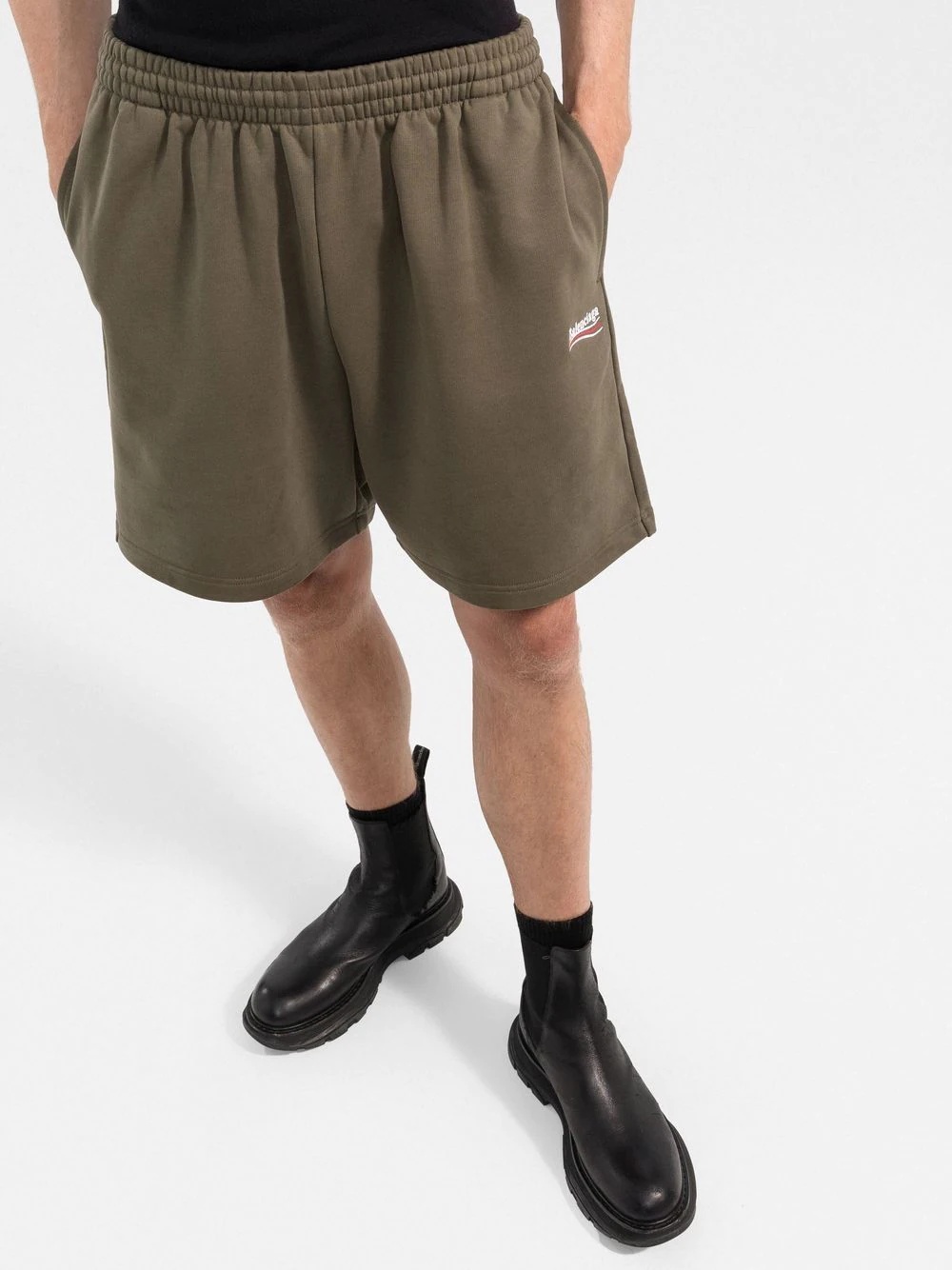 logo-embroidered track shorts - 3