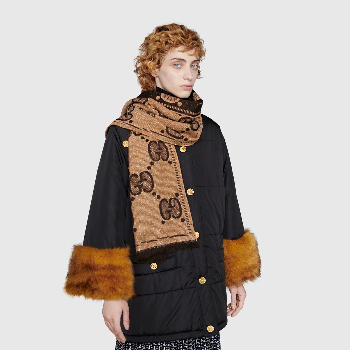 GG wool jacquard scarf - 3