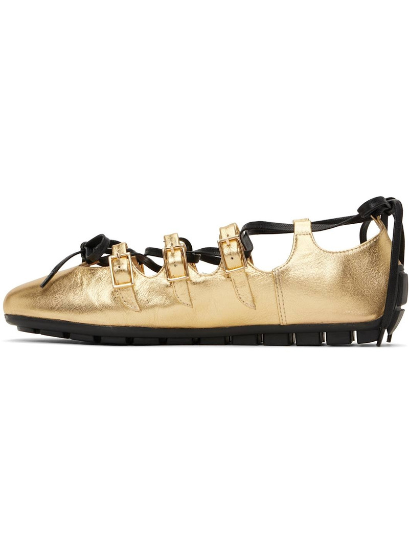 Gold Ghillie Grip Ballerina Flats 3