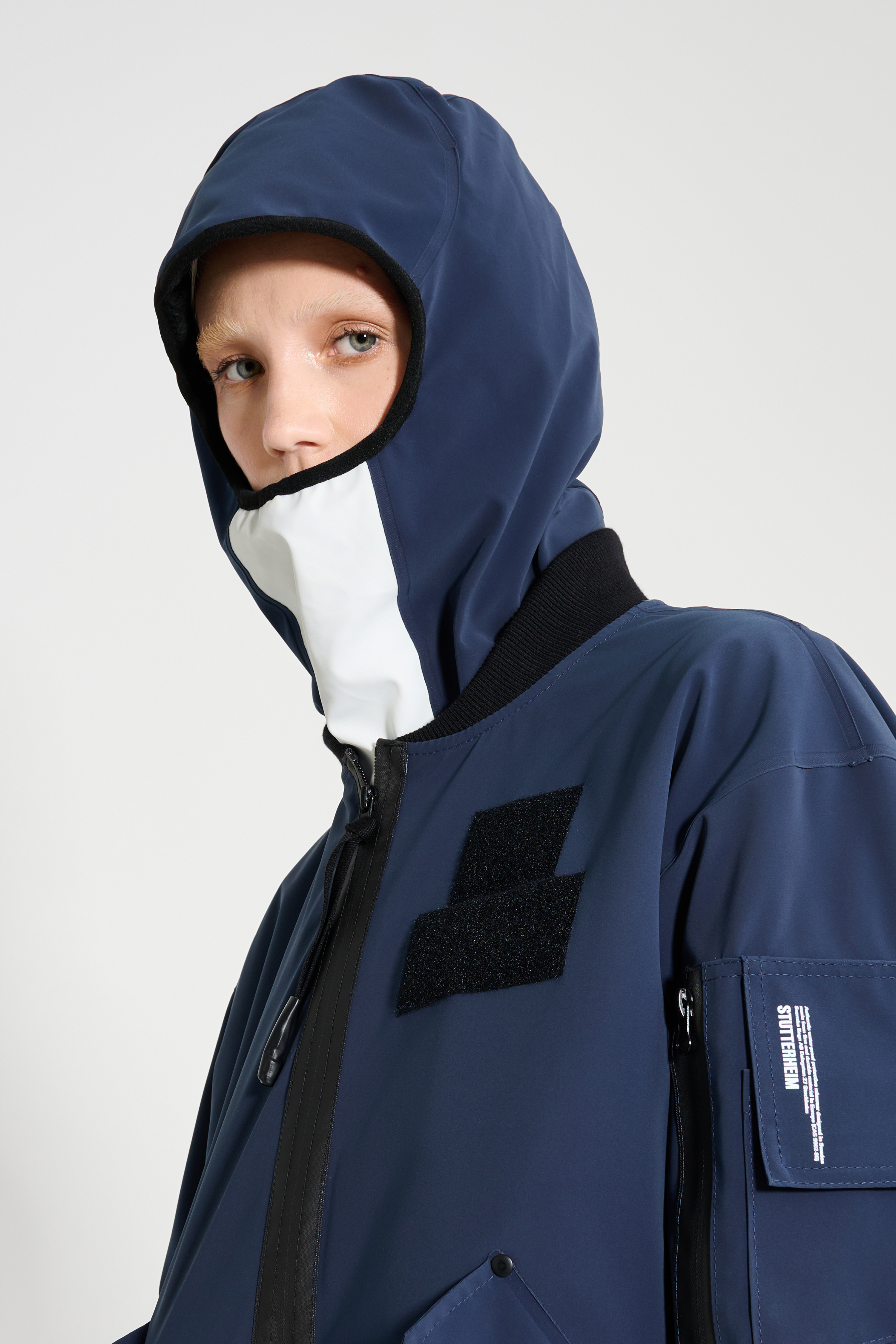 Rain Balaclava Matte Navy/white Navy/Green - 2
