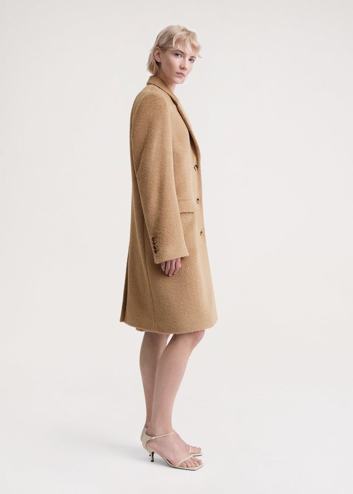 Tailored wool-teddy coat chestnut - 3