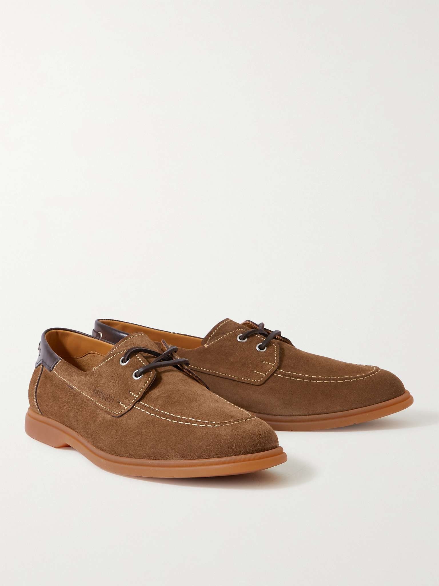 Latitude Leather-Trimmed Suede Boat Shoes - 4