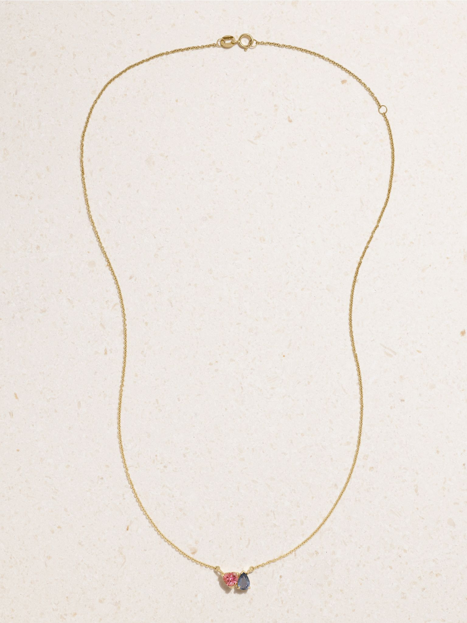 Just the Two of Us 10-karat gold, sapphire and tourmaline necklace Gold - 4