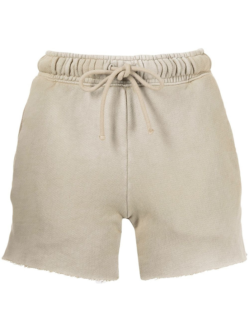 faded raw-cut track shorts 1