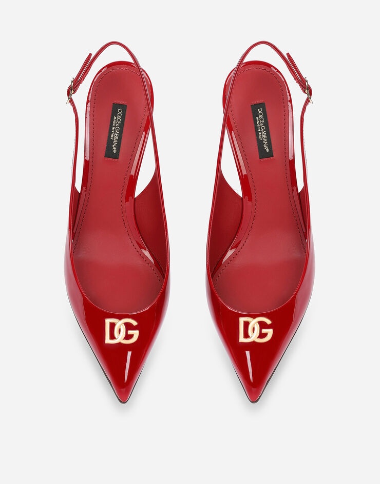 Patent leather slingbacks with DG logo - 4