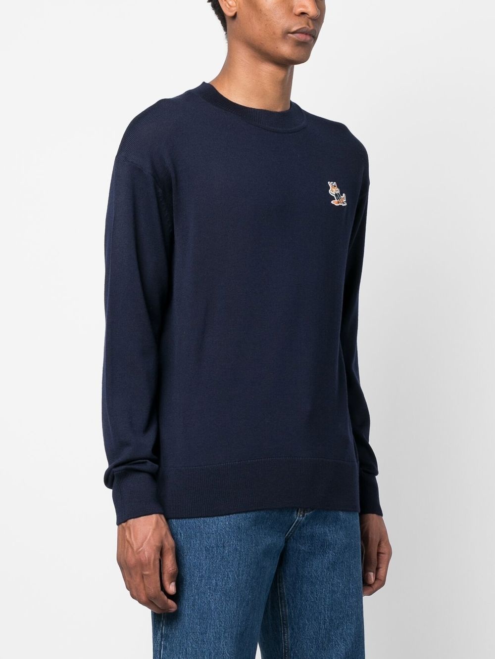 embroidered fox-patch sweatshirt - 3
