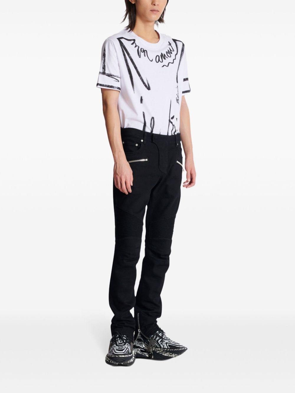 slim-fit biker jeans - 3