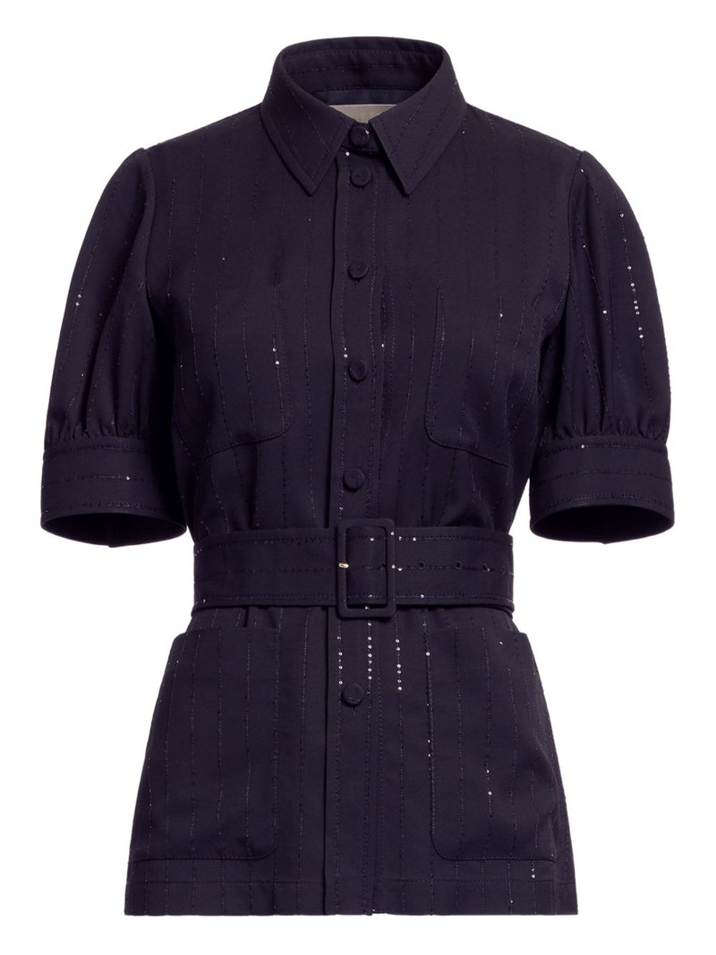 belted crepe shirt 1
