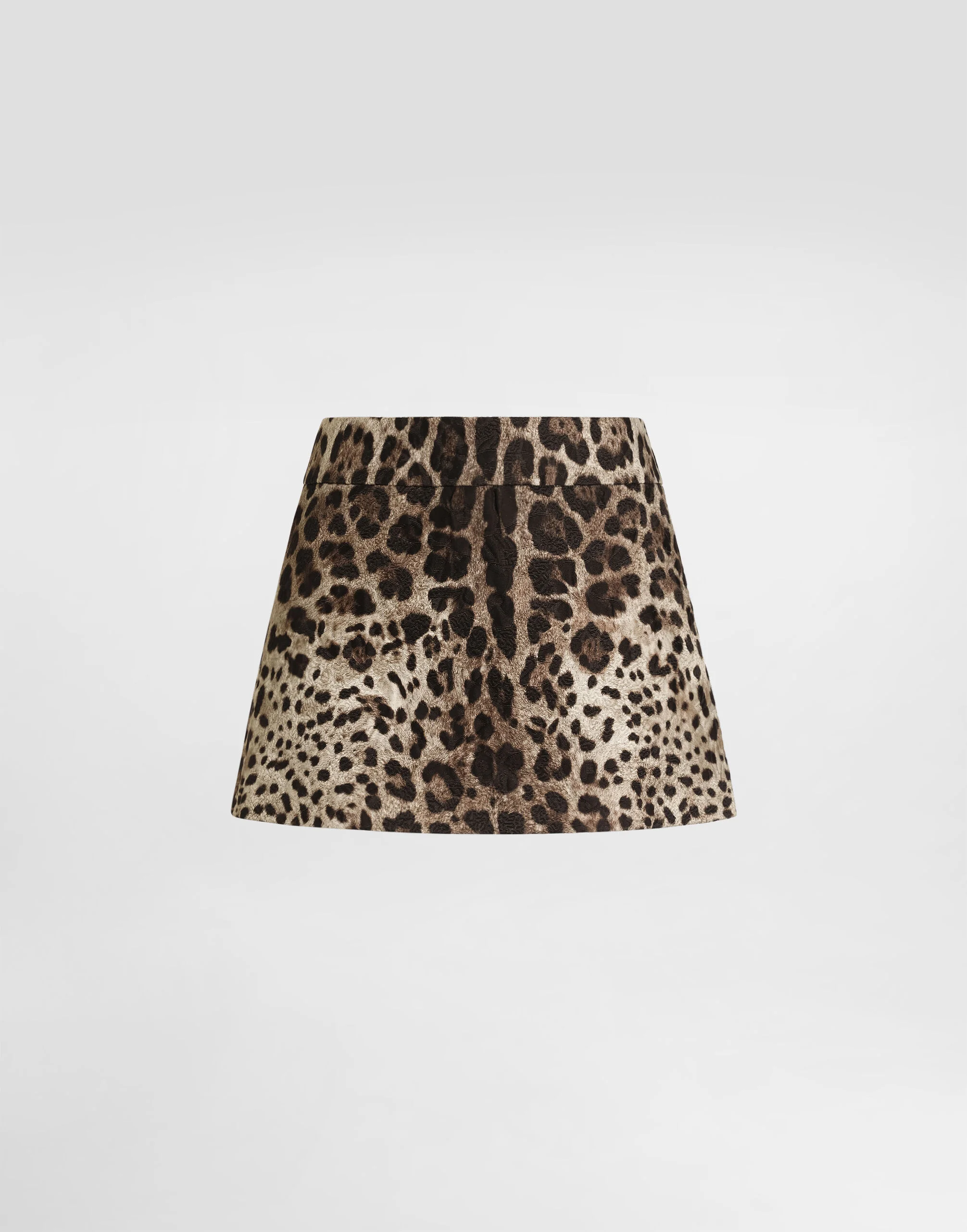 Leo-print brocade mini skirt - 1