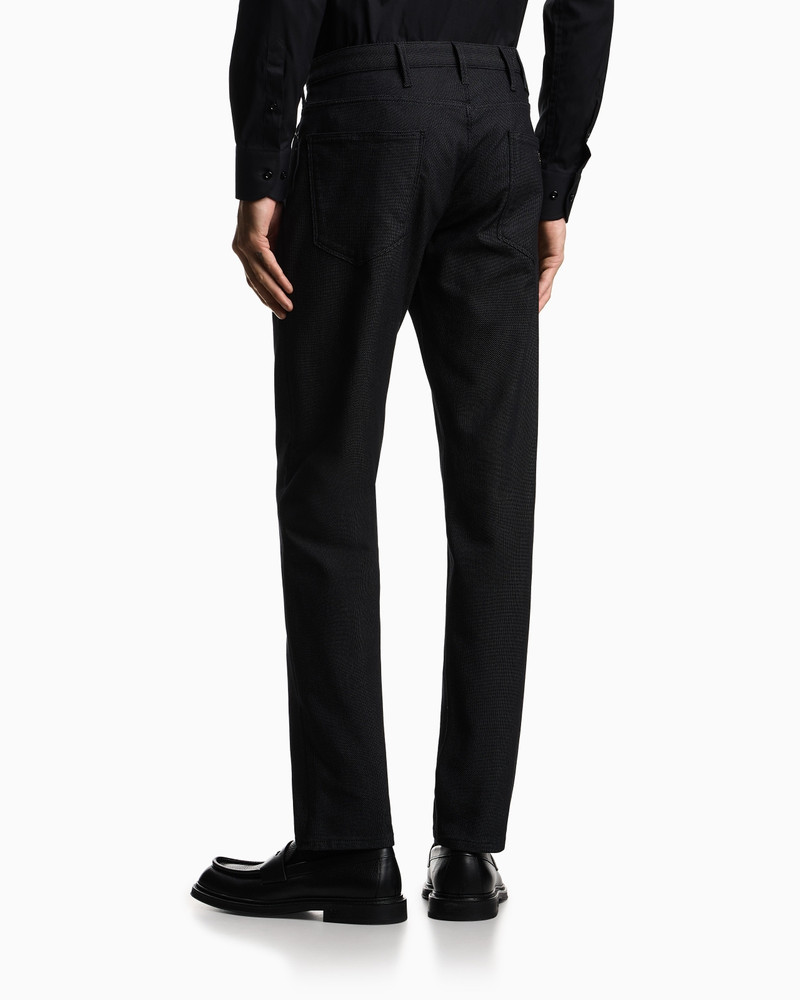 J06 Slim-fit, cotton-blend trousers with micro-armure polka dots 3