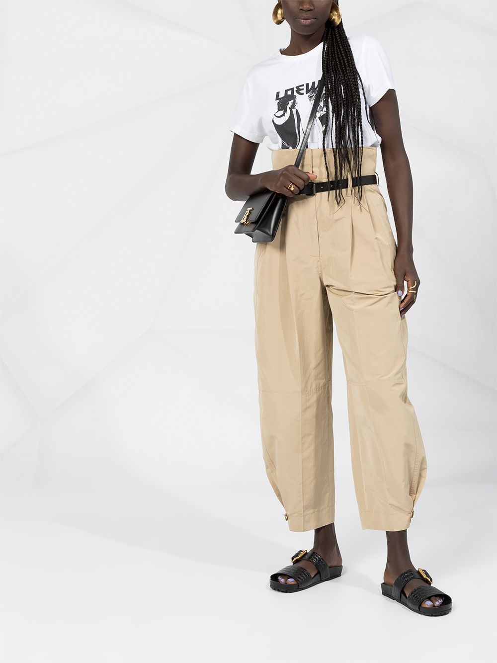 high-waisted cropped trousers - 2