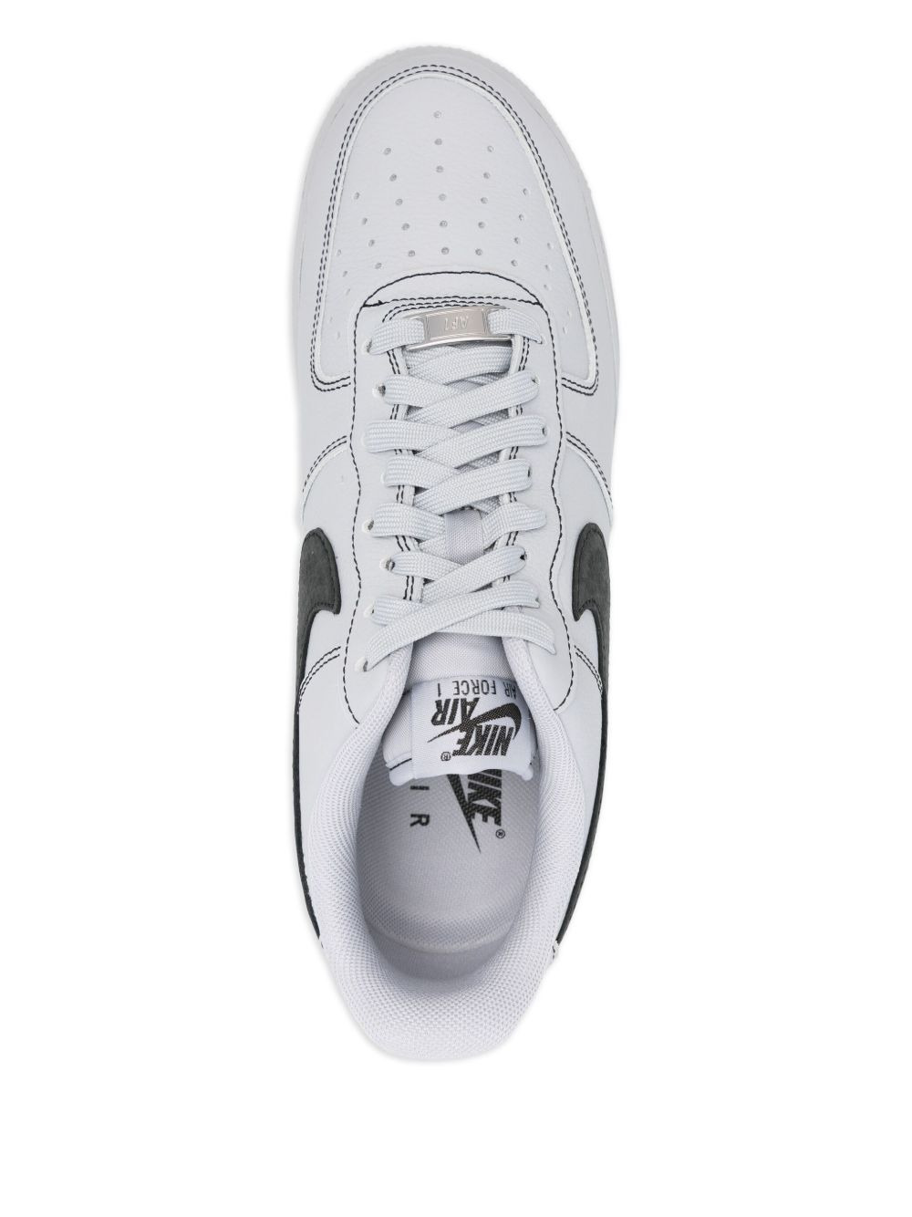 sketched swoosh leather sneakers - 4