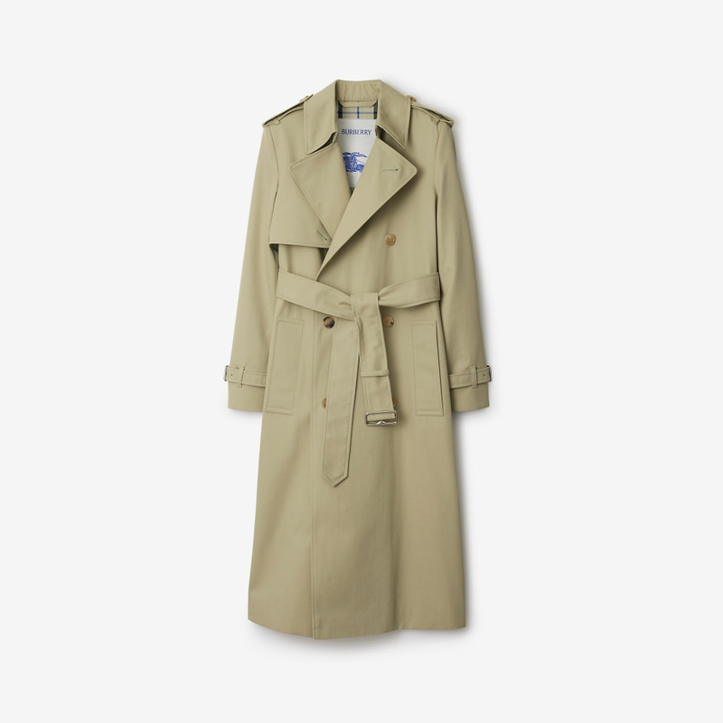 Long Cotton Blend Trench Coat 1