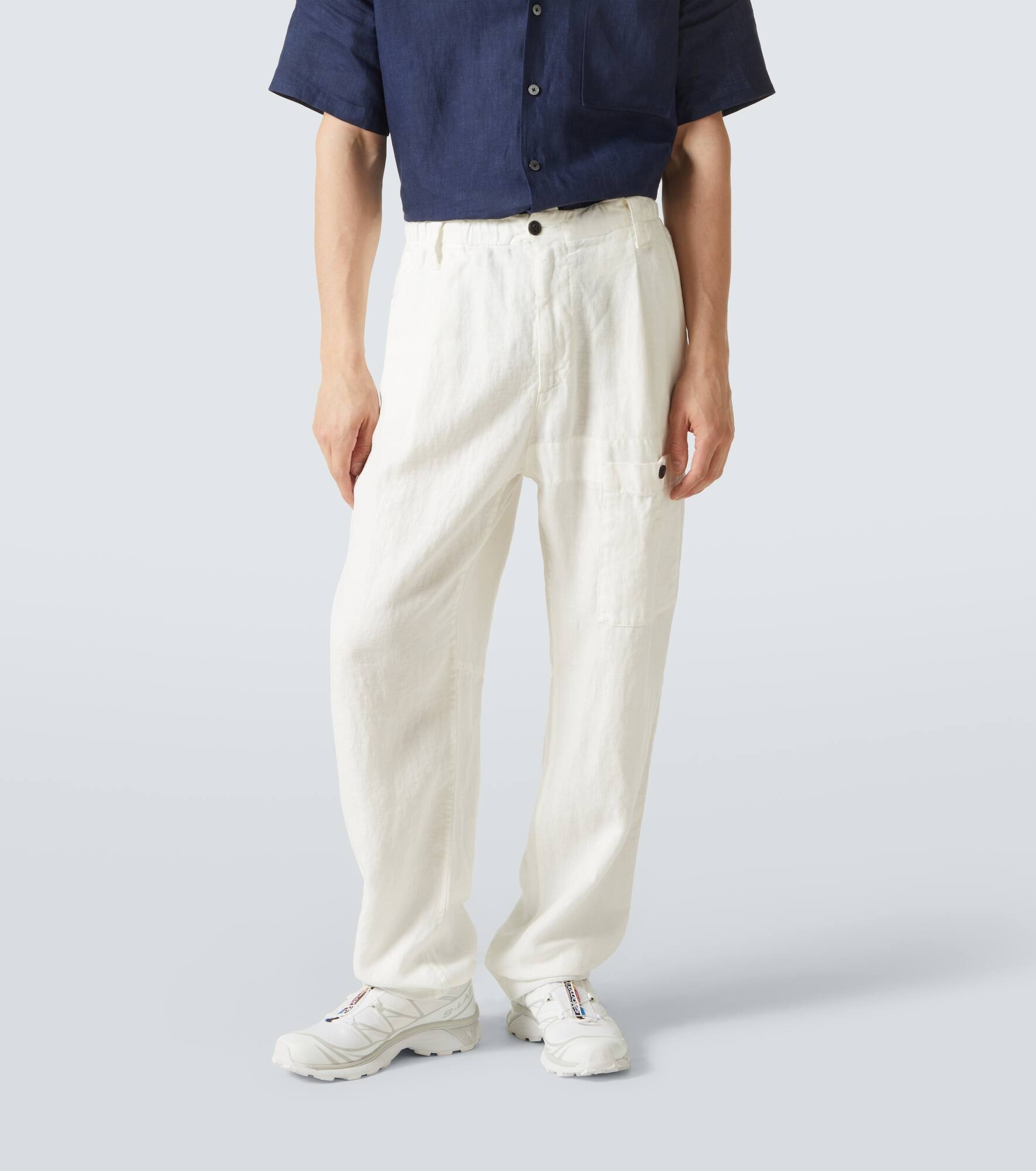 Linen cargo pants - 3