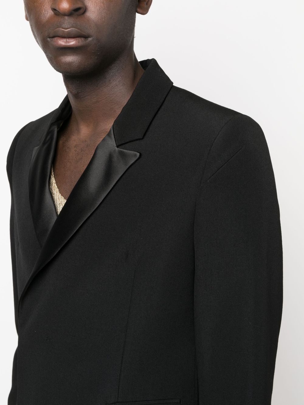 double-breasted wool midi coat - 5