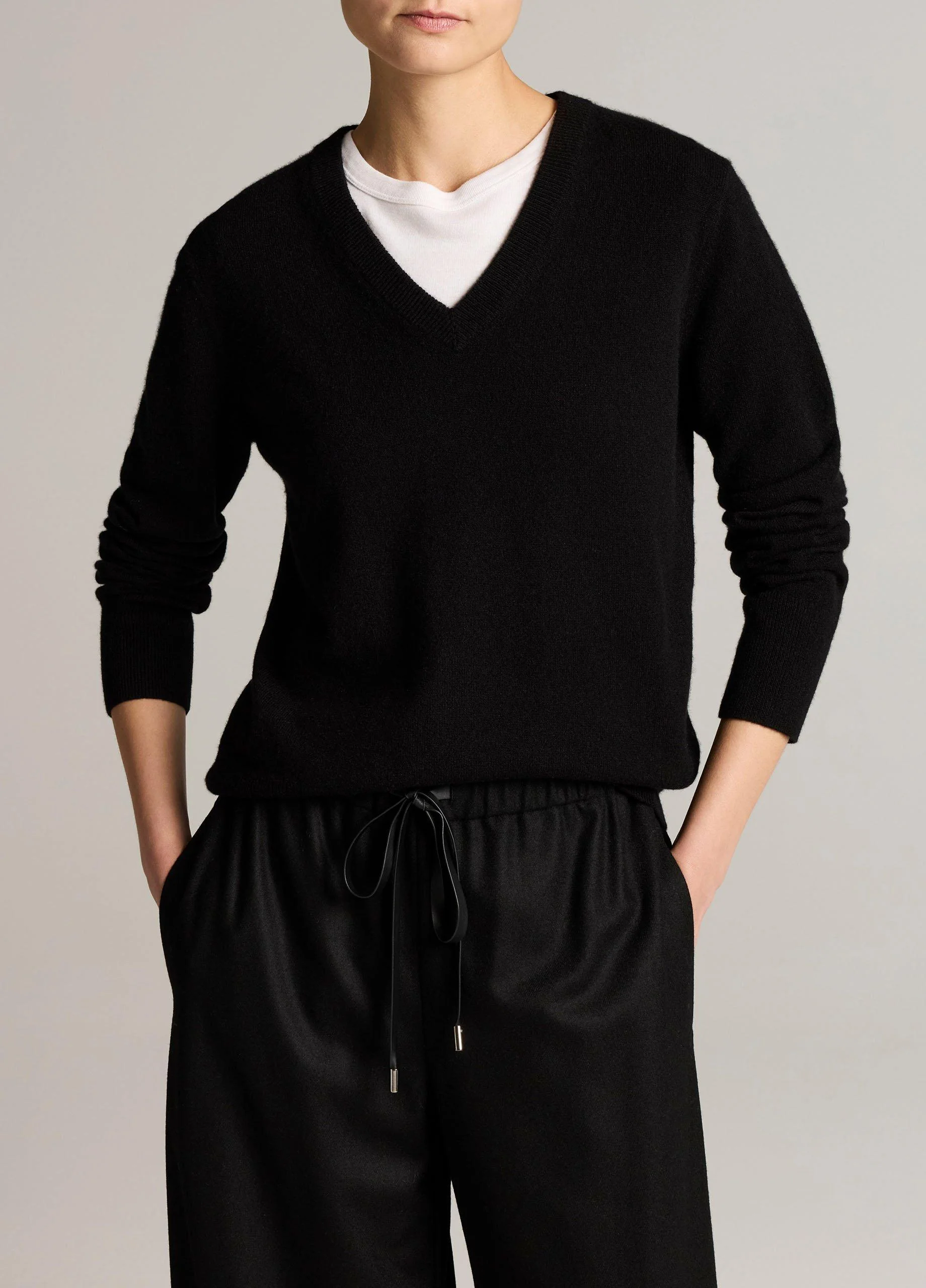 Cashmere Casual V-Neck Sweater - 1