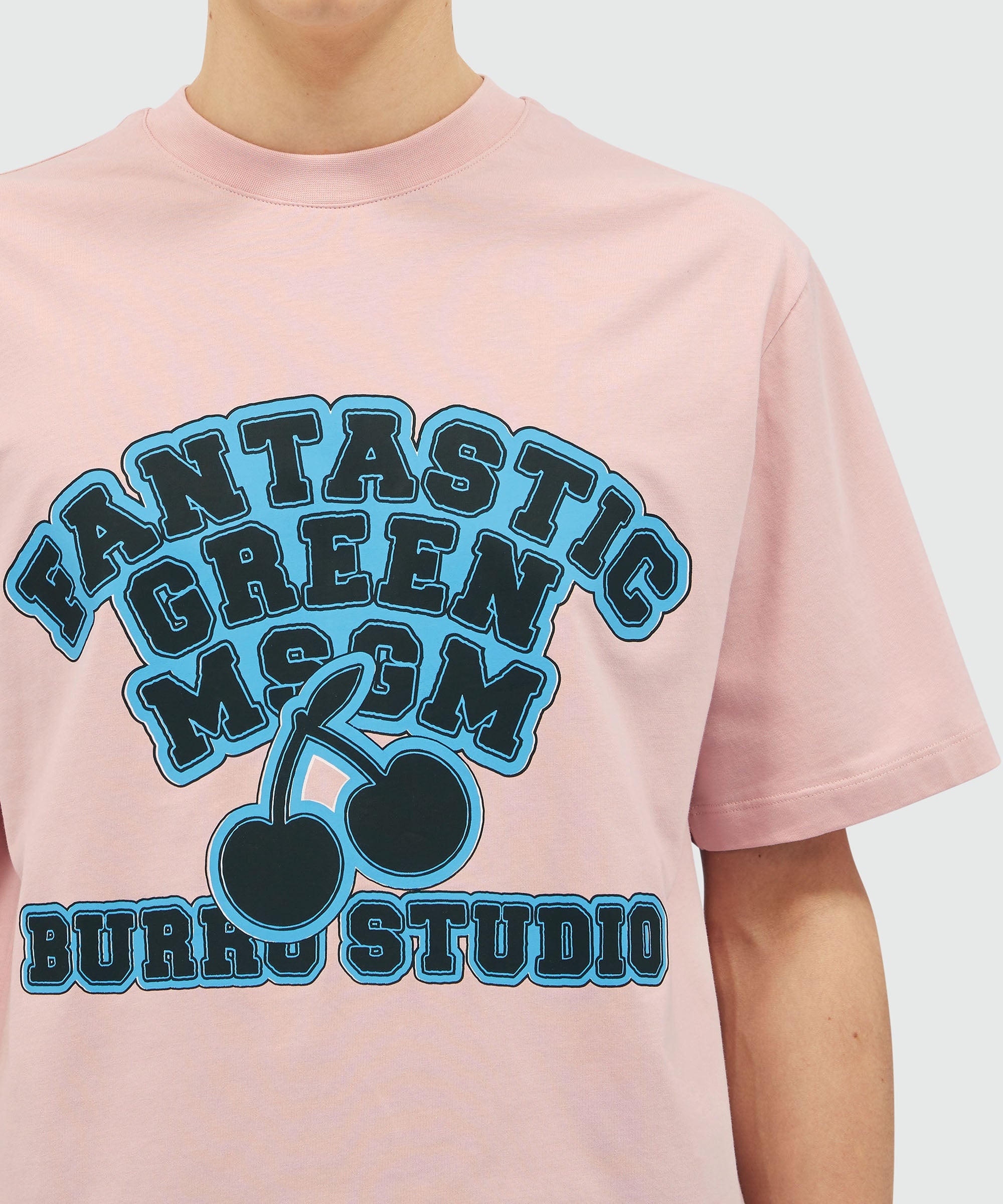 Organic cotton "Fantastic Green Burro Studio" pink T-shirt - 5