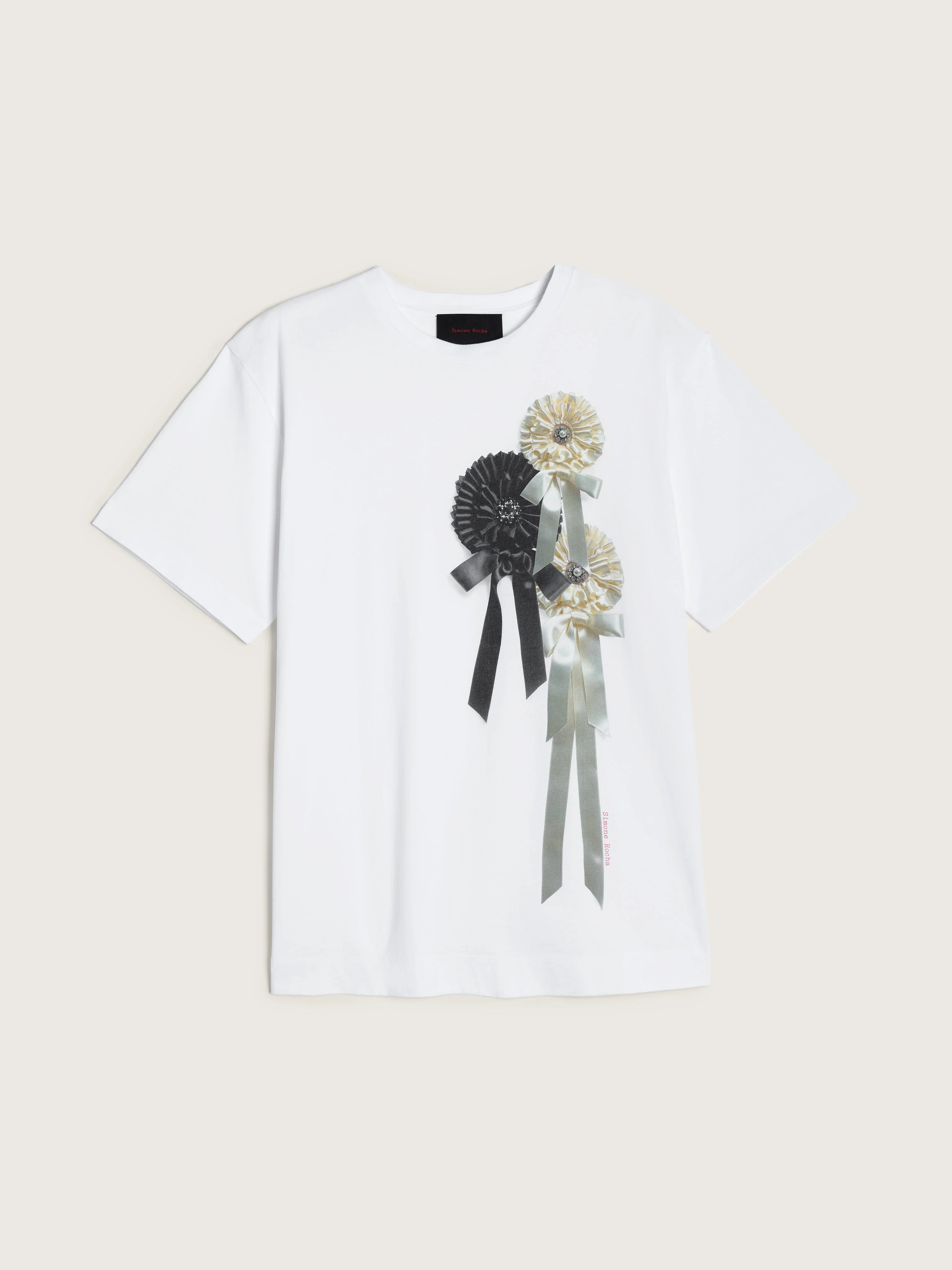 Ribbon Rosette Print T-Shirt - 1