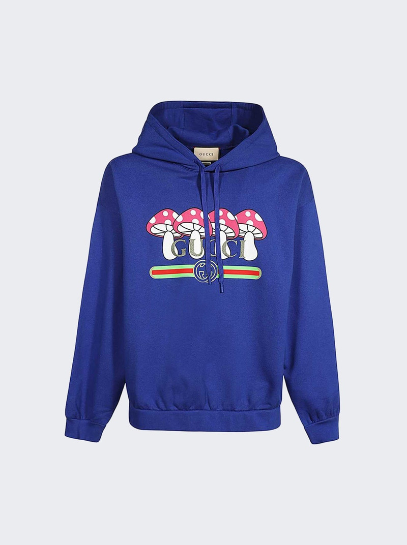 Cotton Jersey Hooded Sweatshirt Admiral Blue - 1