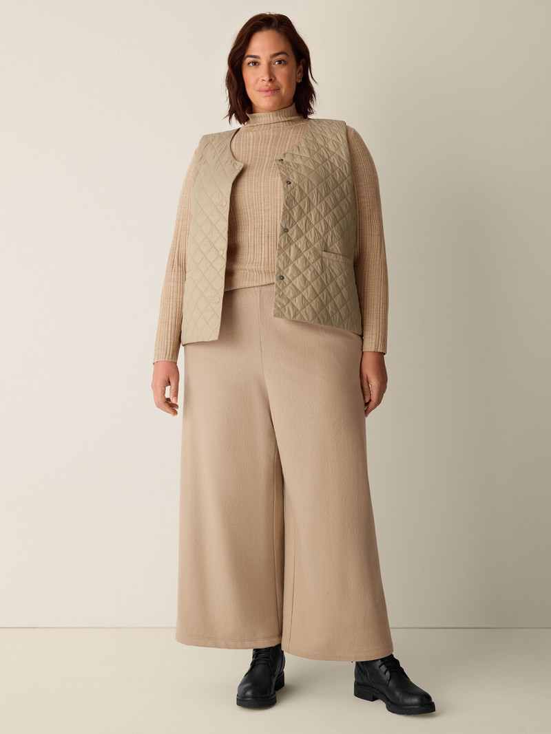 Felted Wool Jersey Wide-Leg Pant 6