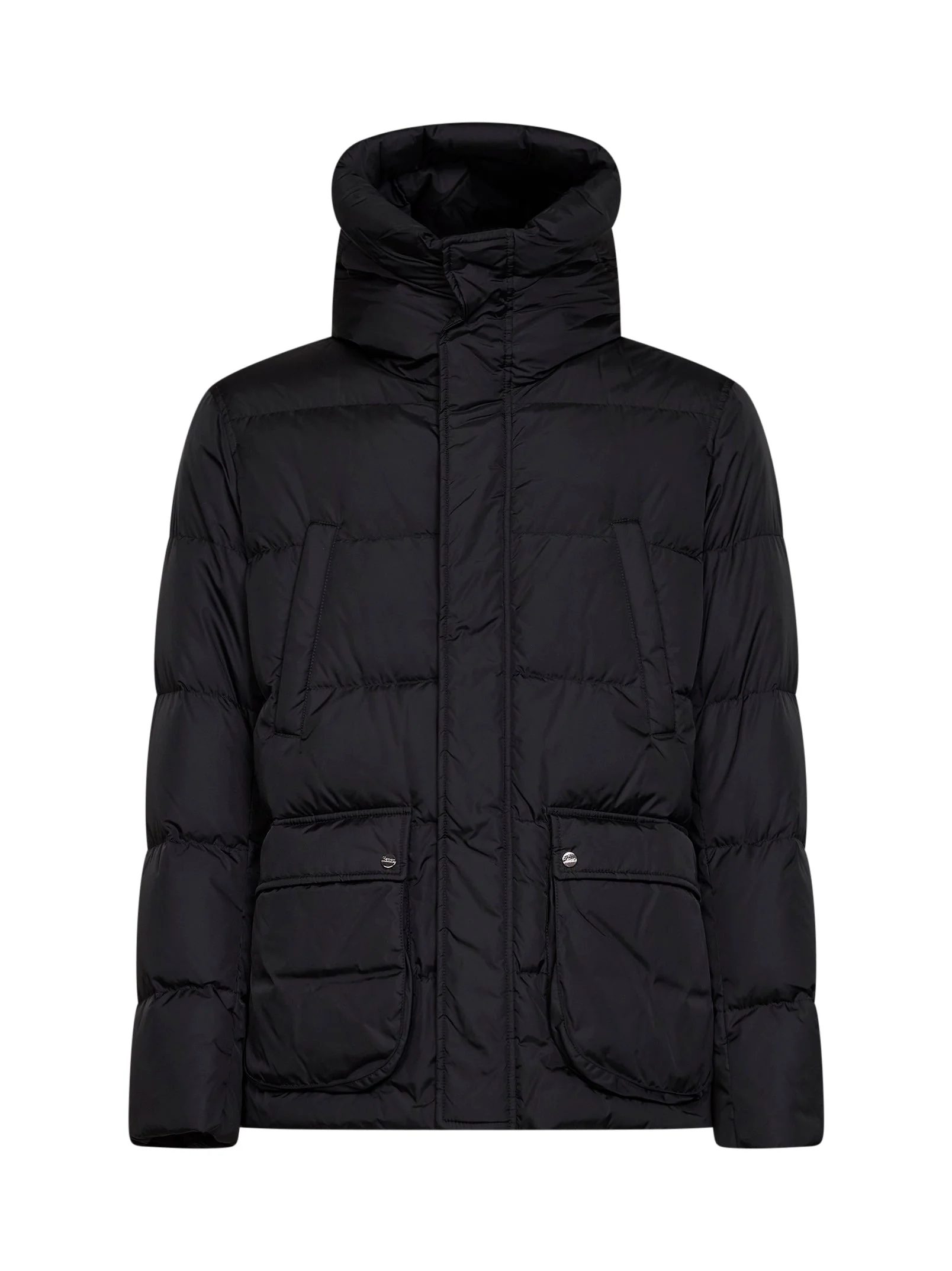 Black Chamonix nylon hooded bomber jacket - 1