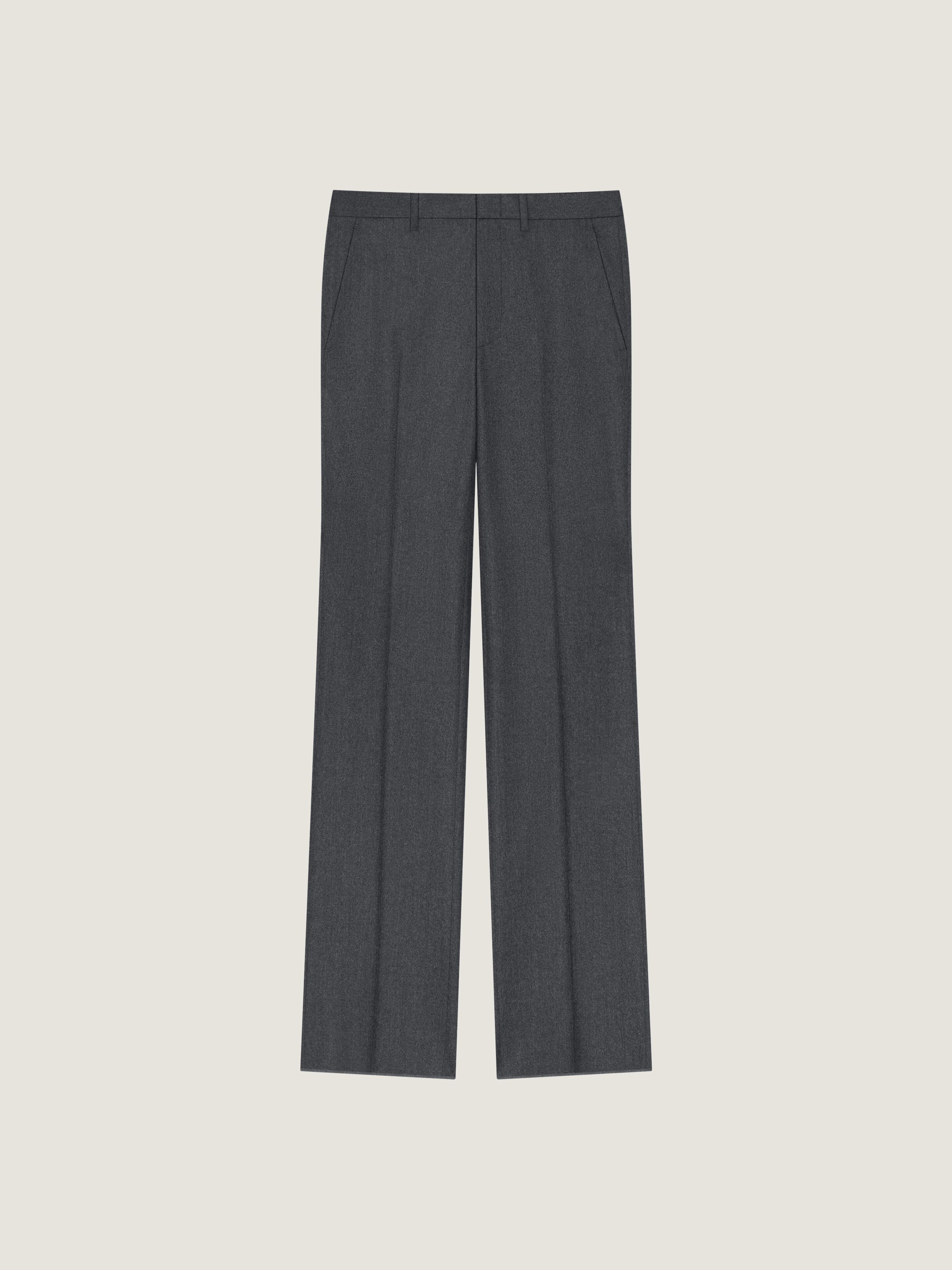 STRAIGHT LEG TAILORED TROUSERS IN FLANNEL - 1