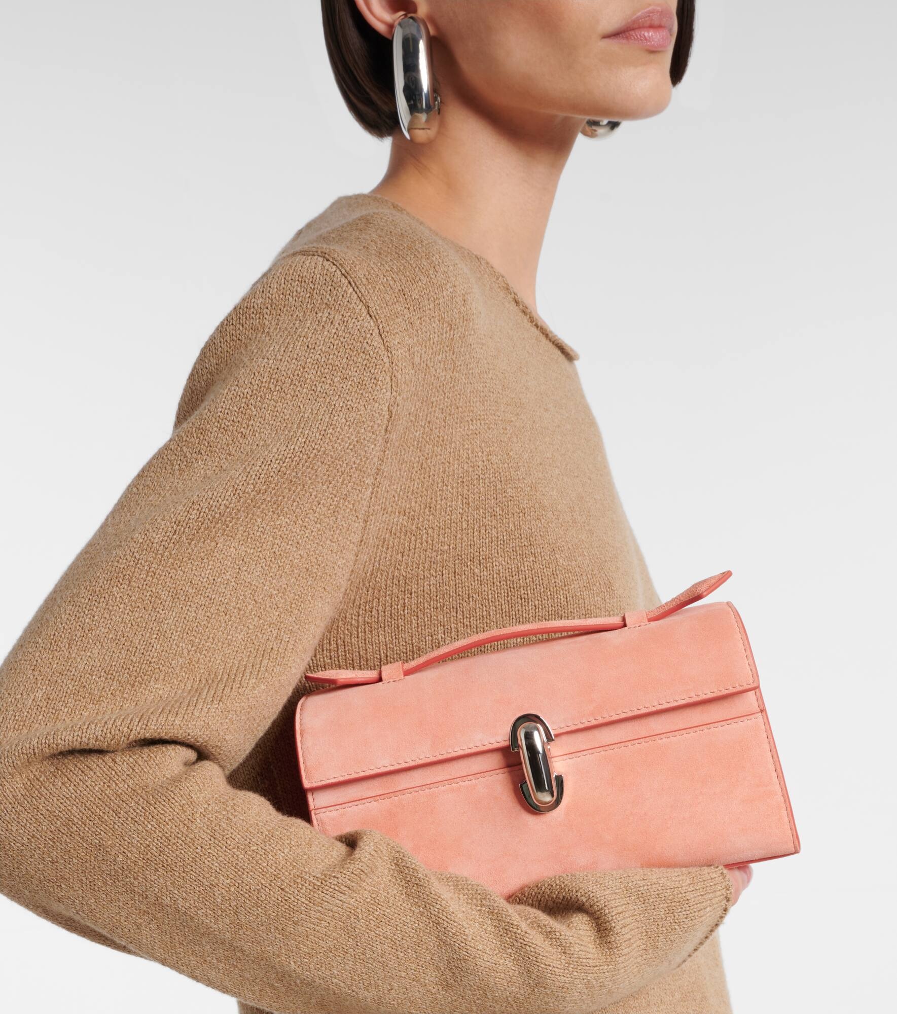 Symmetry Pochette suede tote bag - 2