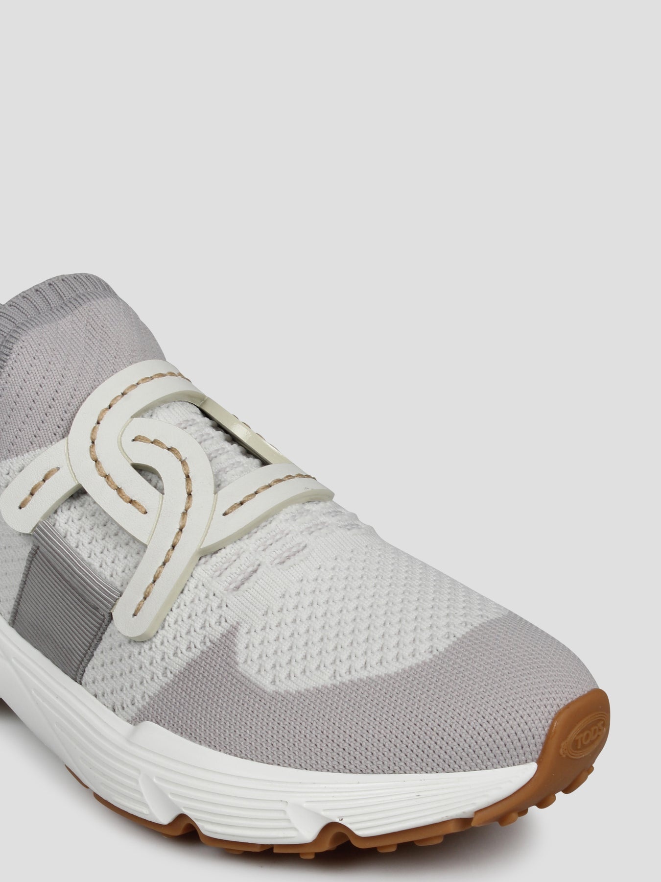 スニーカー TOD'S WHITE AND GREY LEATHER KATE SNEAKERS Woman TWO-TONE Kate Sneakers in Technical Fabric