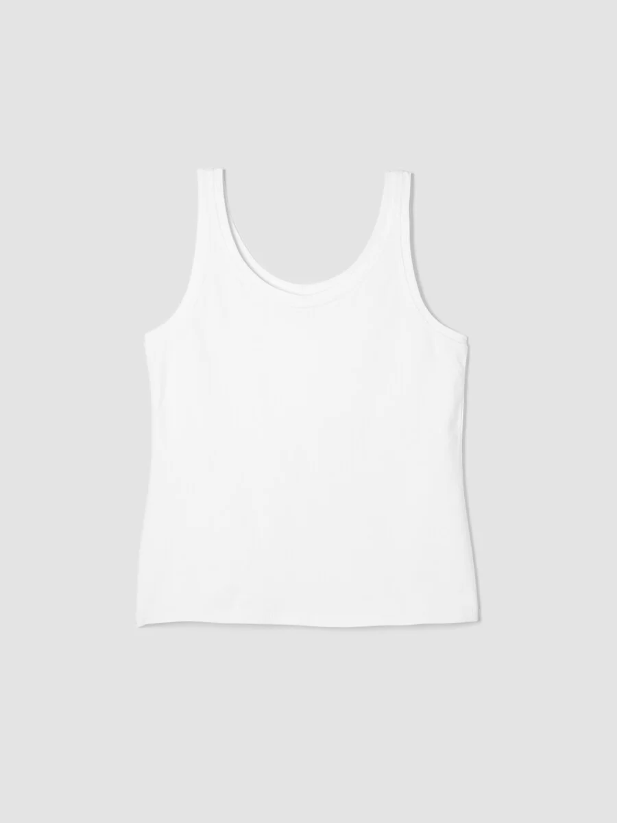 Pima Cotton Stretch Jersey Scoop Neck Tank - 1