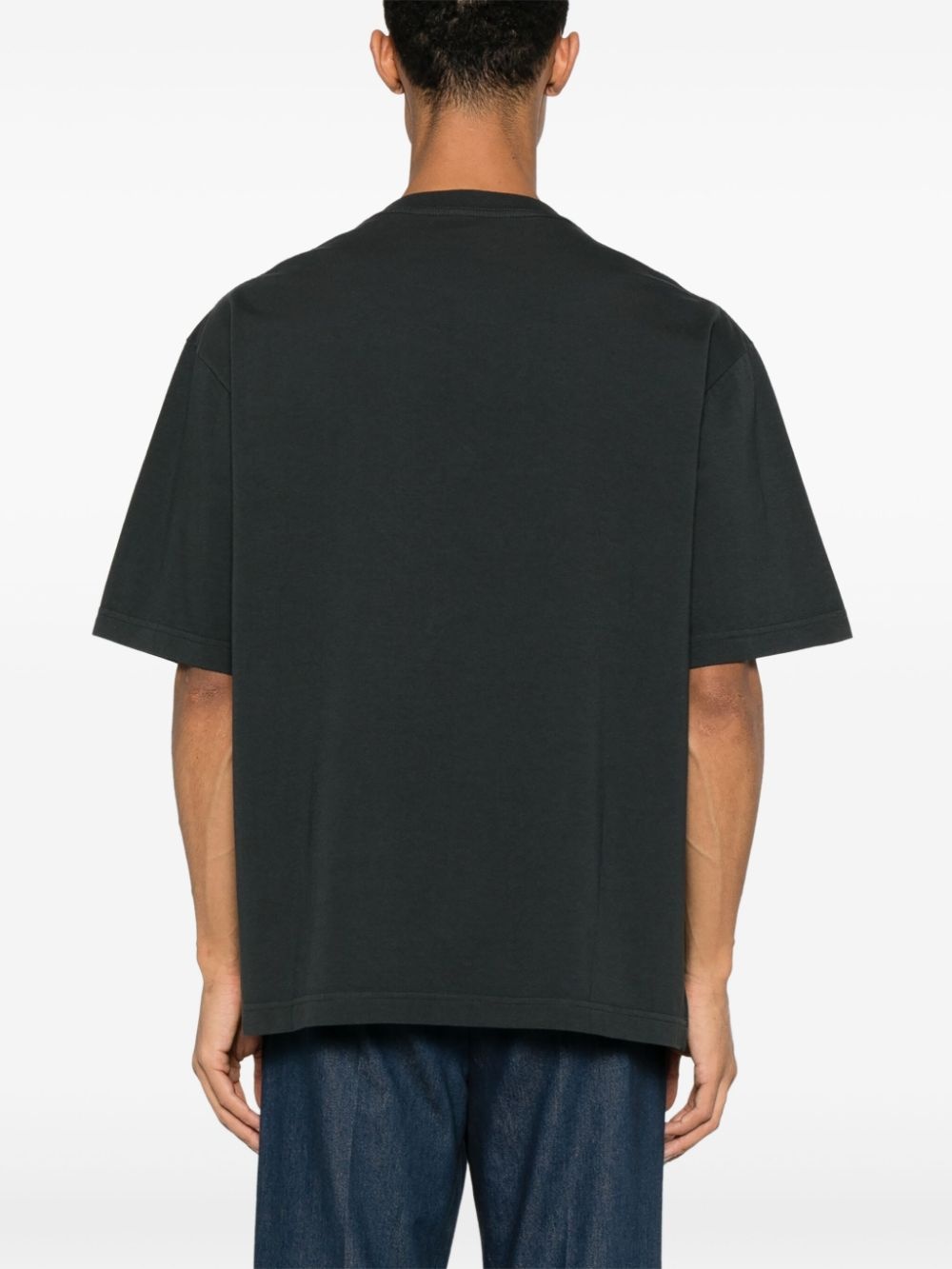 logo-lettering cotton T-shirt - 3