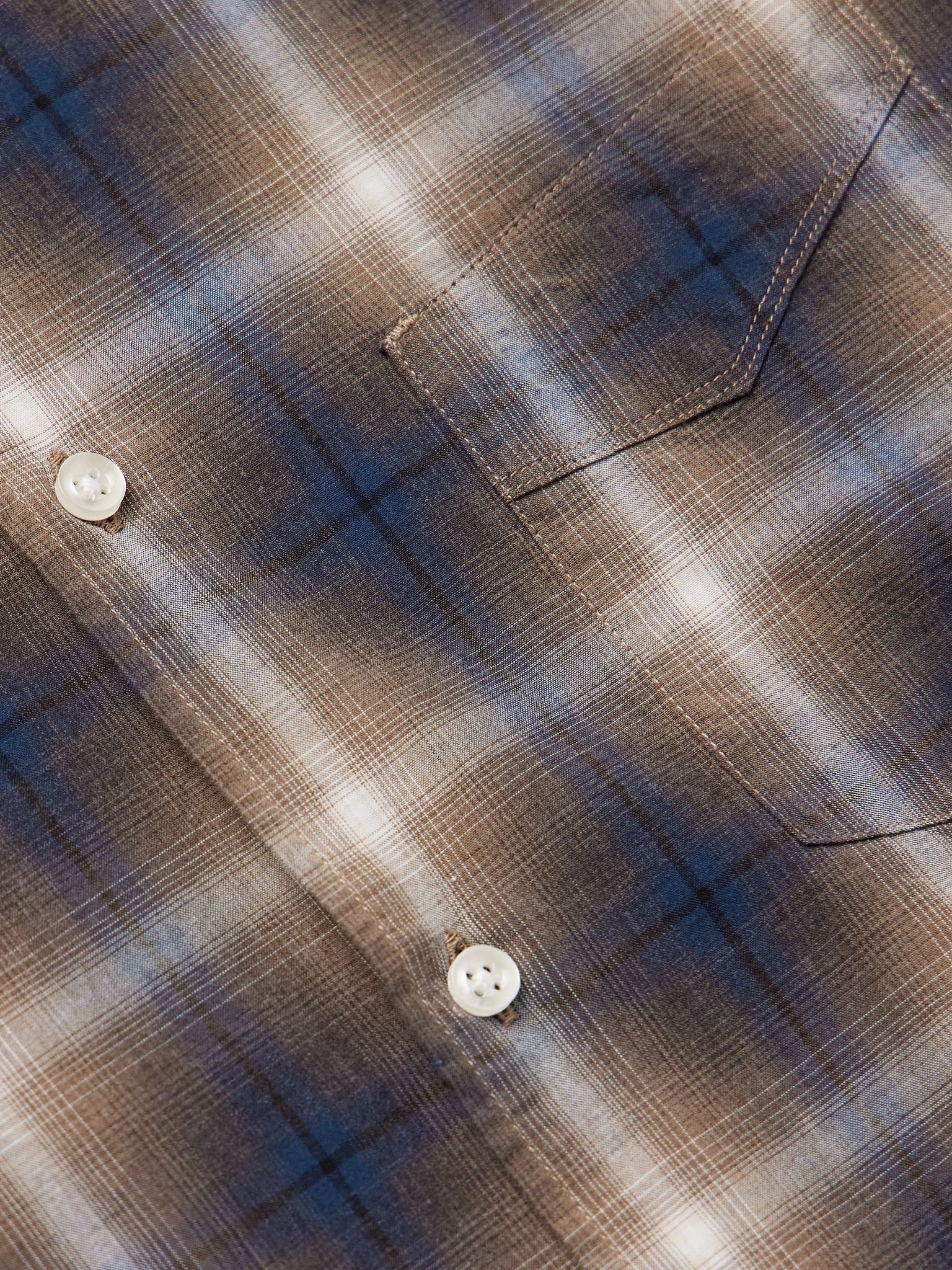 Benoit Checked Cotton-Flannel Shirt Brown - 5