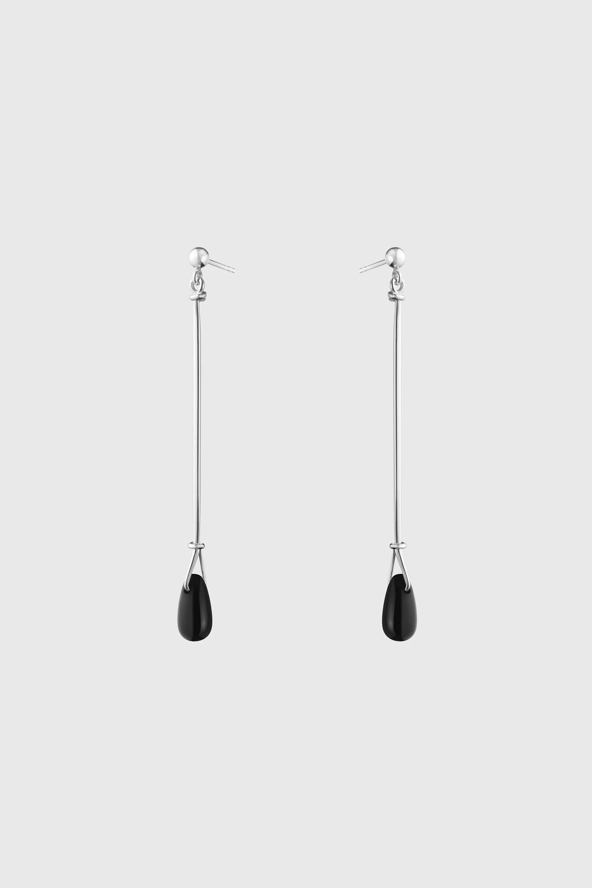 Sterling Silver And Black Agate Vivianna Torun Earrings - 1