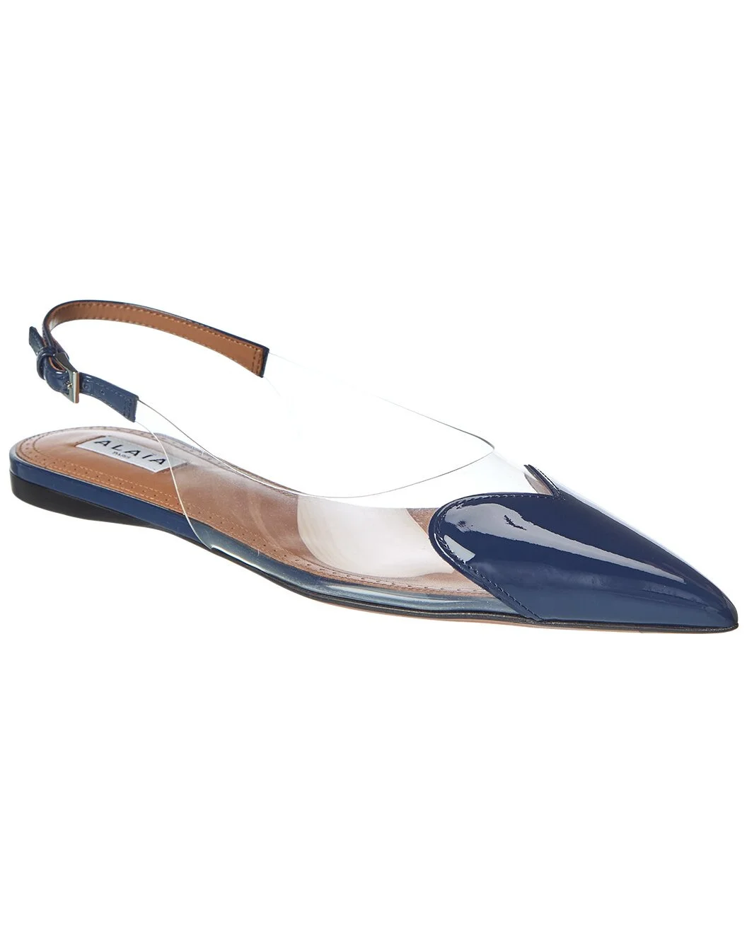 ALAÏA Le Couer Patent & Vinyl Slingback Flat - 1