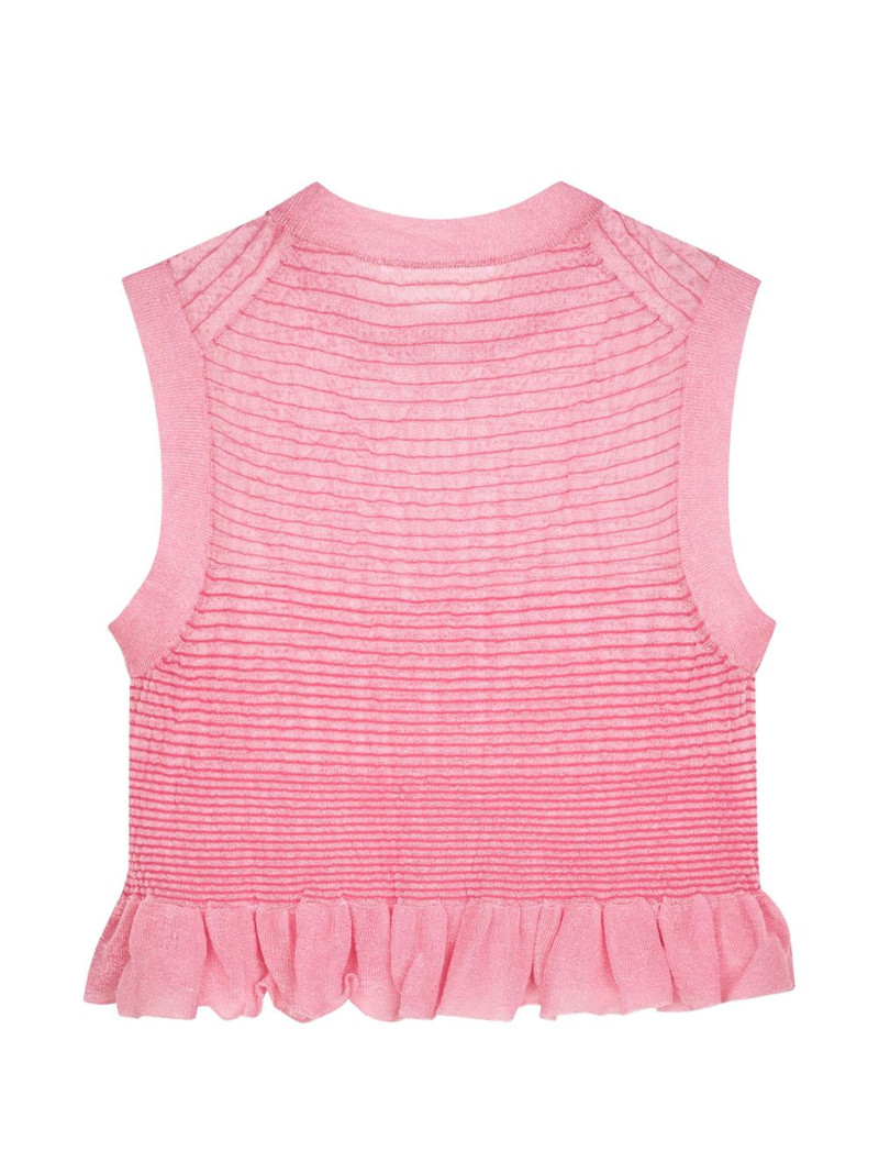 CECILIE BAHNSEN fringed-hem sleeveless top outlook