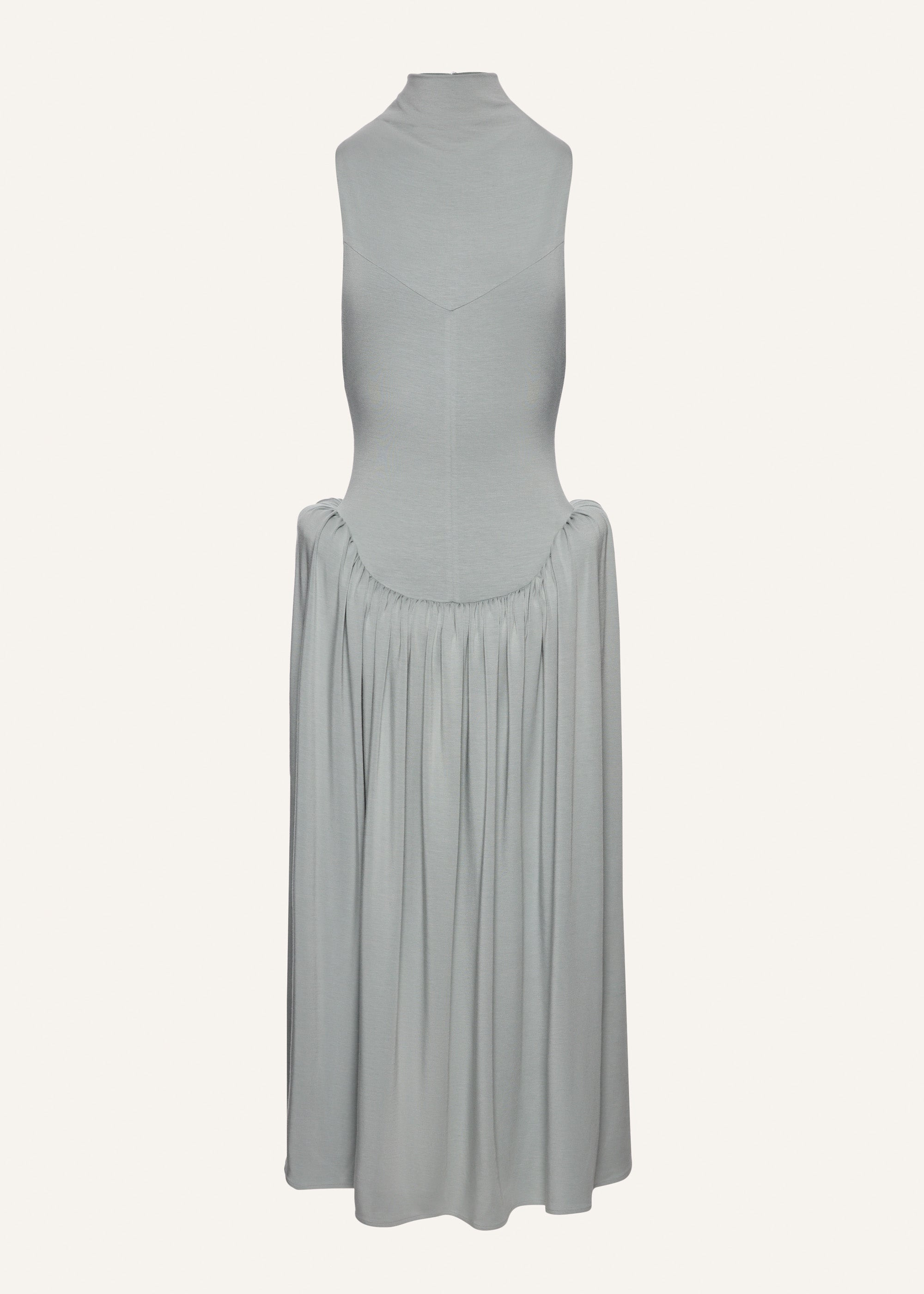 Open-back midi dress in grey - 1