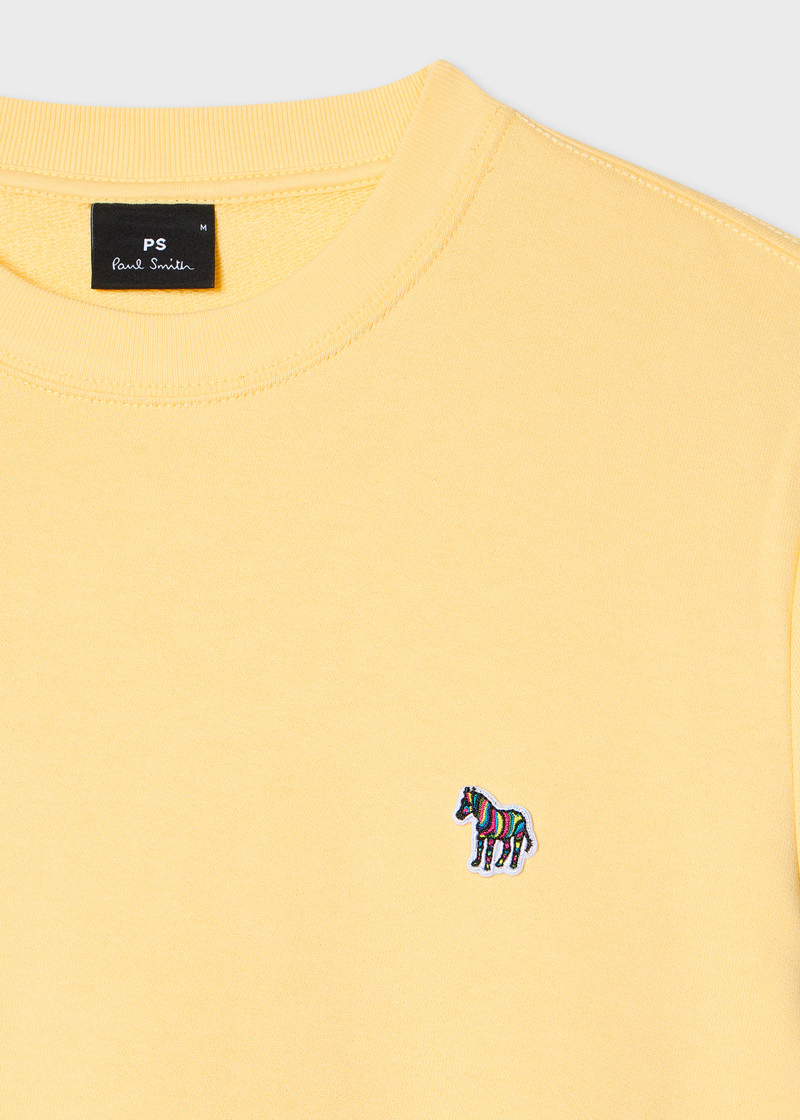 Paul Smith Pale Yellow Organic Cotton Zebra Logo Sweatshirt outlook