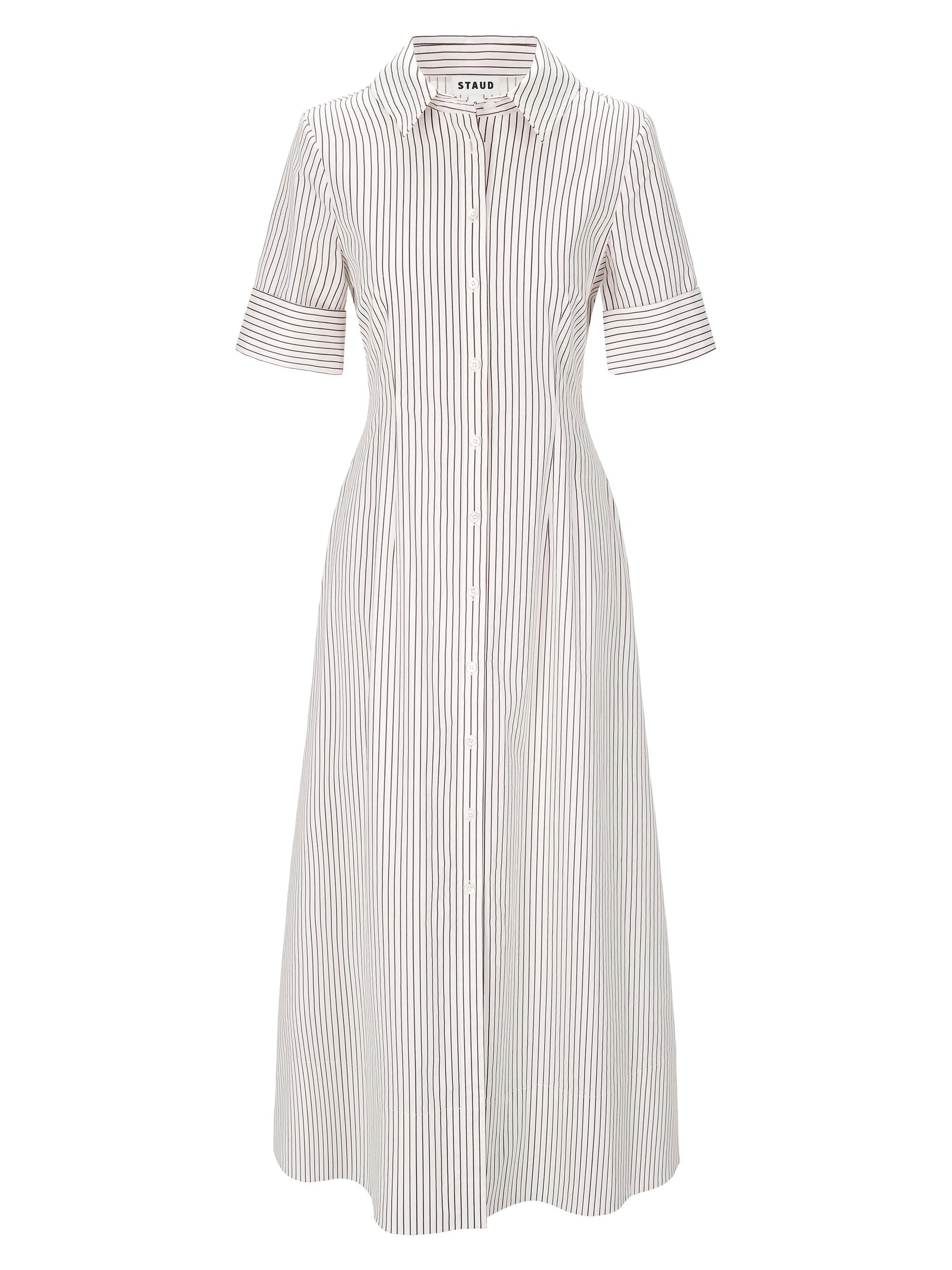 Women's Joan Striped Stretch-Cotton Maxi Shirtdress - Ivory Dark - 1