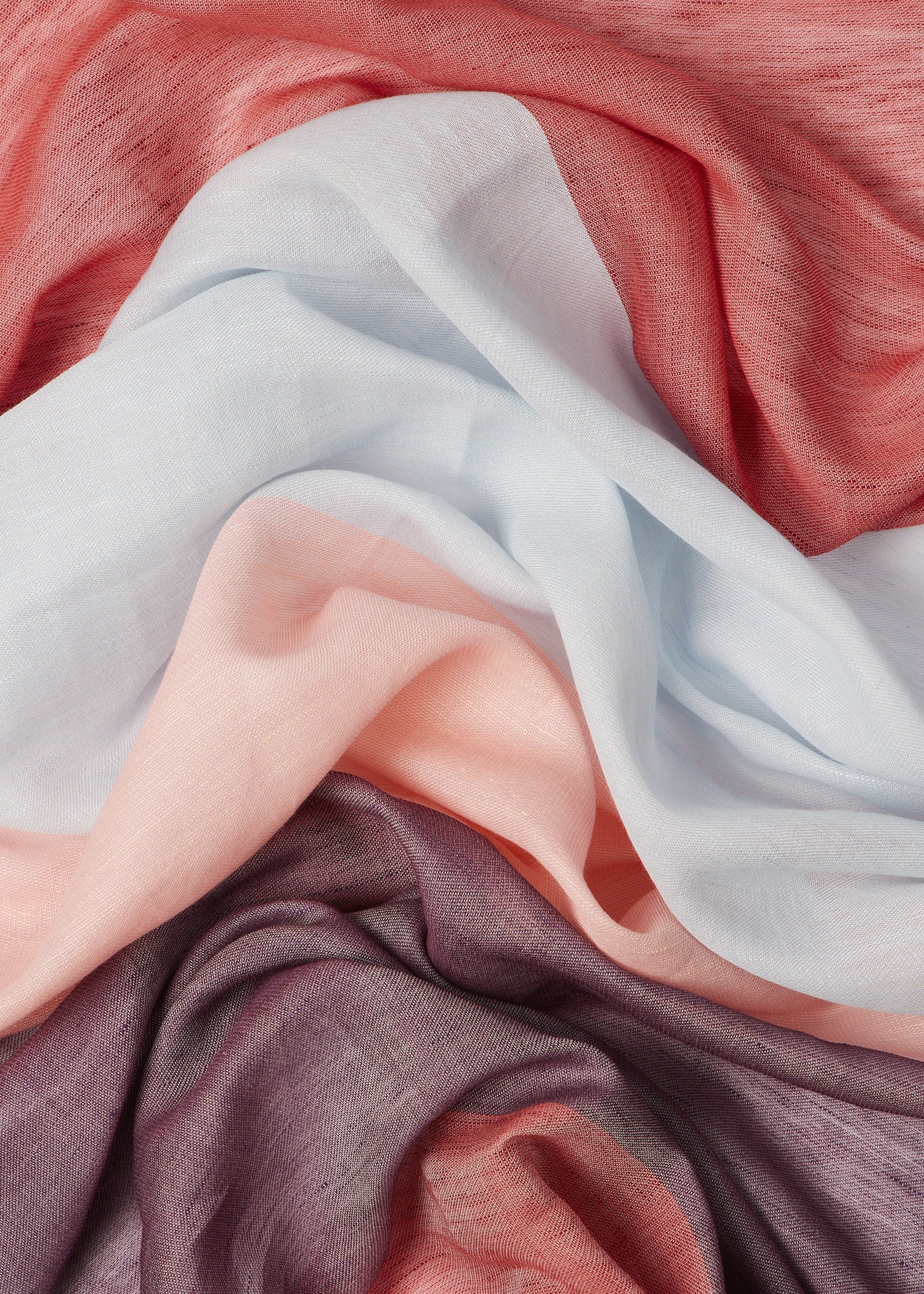 Women's Pink Cotton-Linen Blend Colourblock Scarf - 3