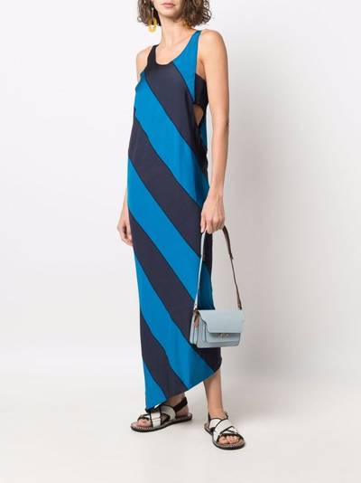 Marni diagonal-stripe sleeveless dress outlook