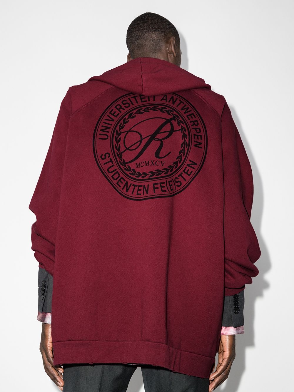 oversized logo patch hoodie - 3