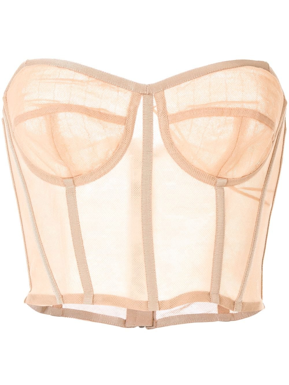 sheer corset-style top - 1