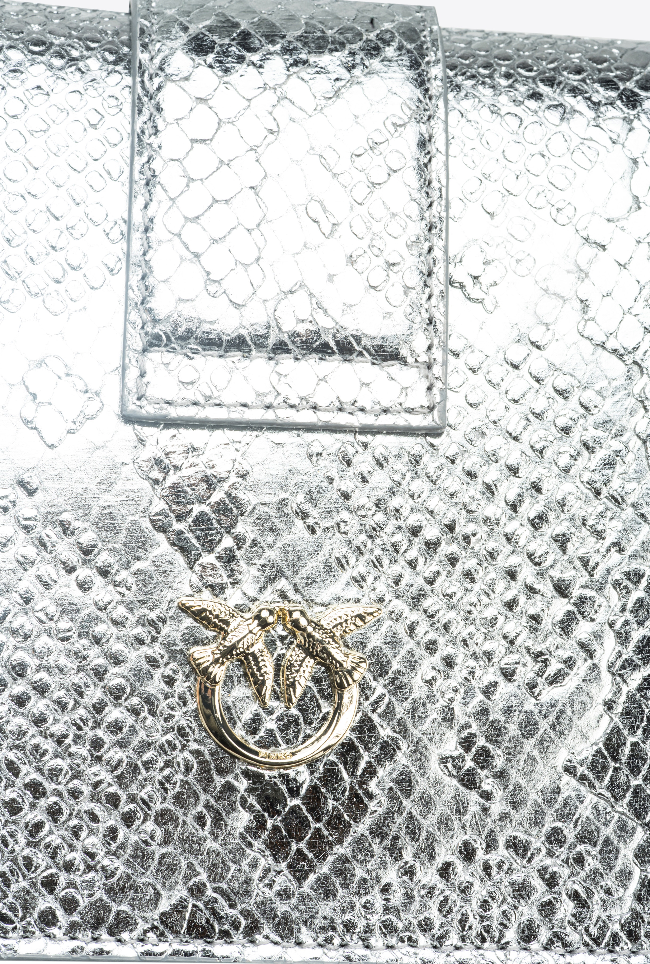 PINKO GALLERIA MINI LOVE BAG ONE IN PUNCHED REPTILE SKIN - 5