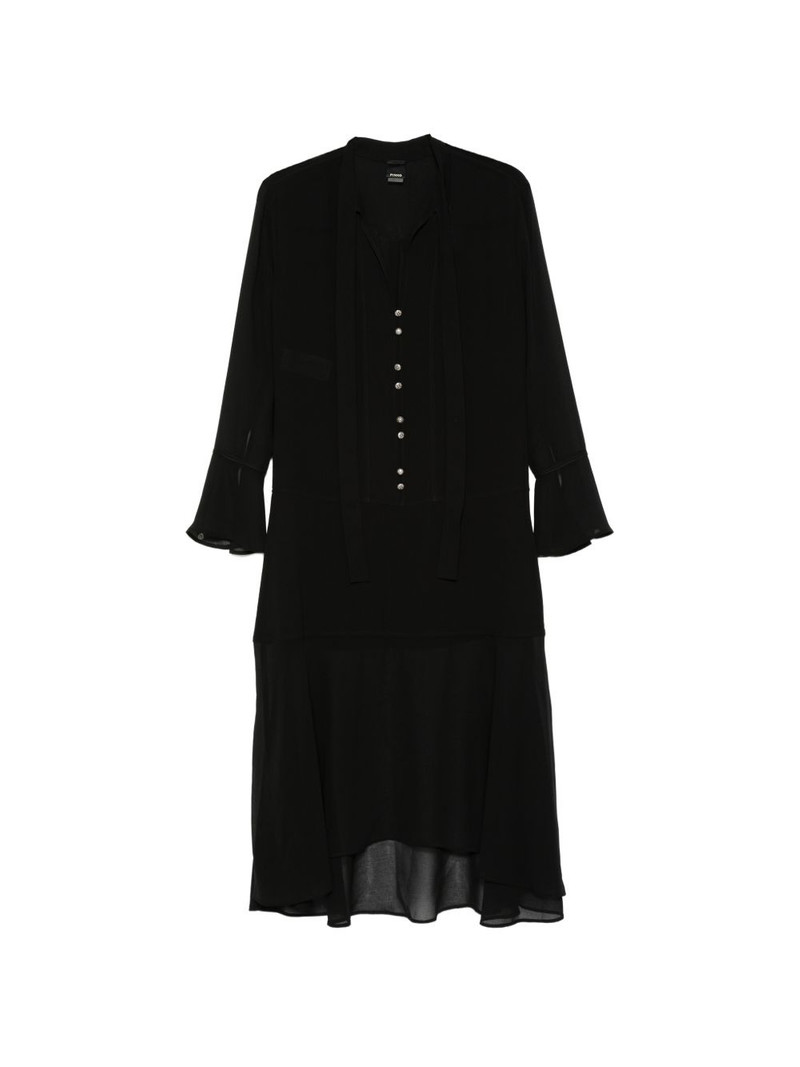 Georgette button front tie dress 1