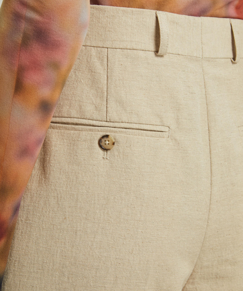 Double-Pleated Linen Tailored Trousers 5