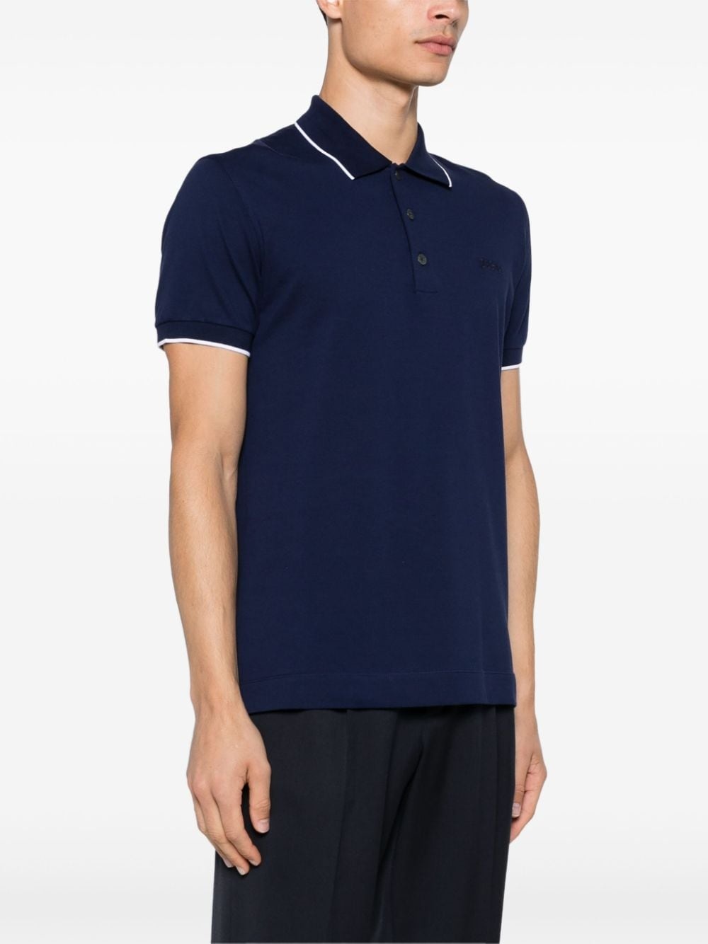 embroidered-logo polo shirt - 3