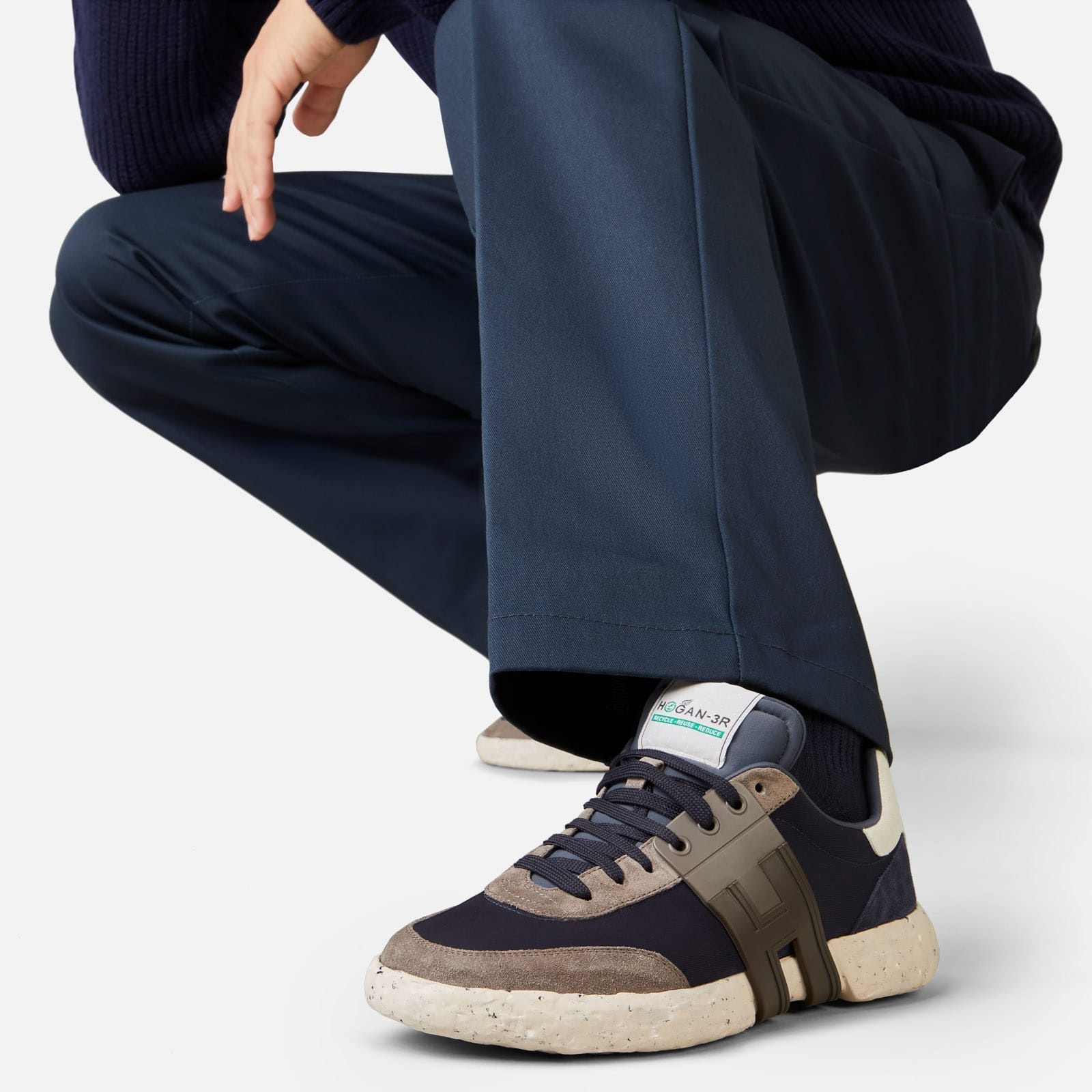Sneakers Hogan-3R Blue Grey Ivory - 7