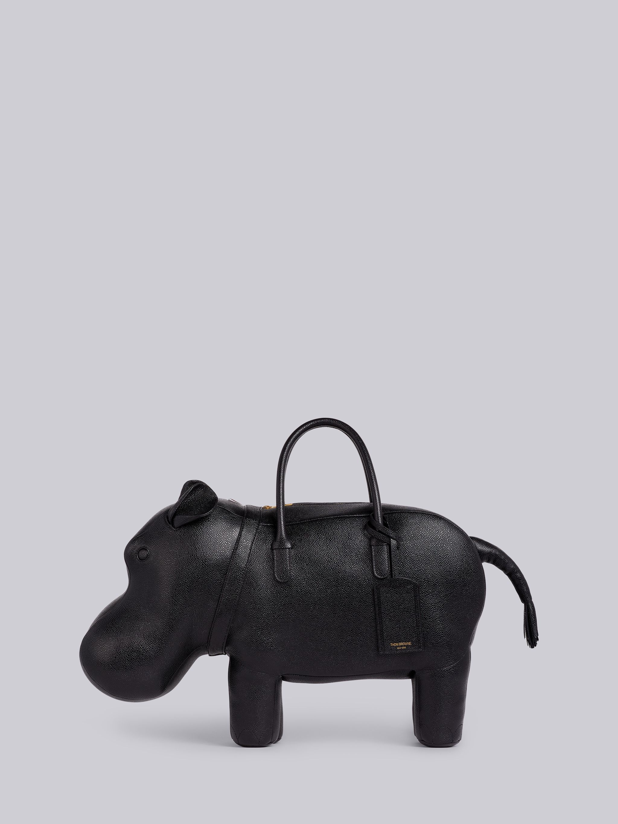 Black Pebbled Calfskin Hippo Bag - 1