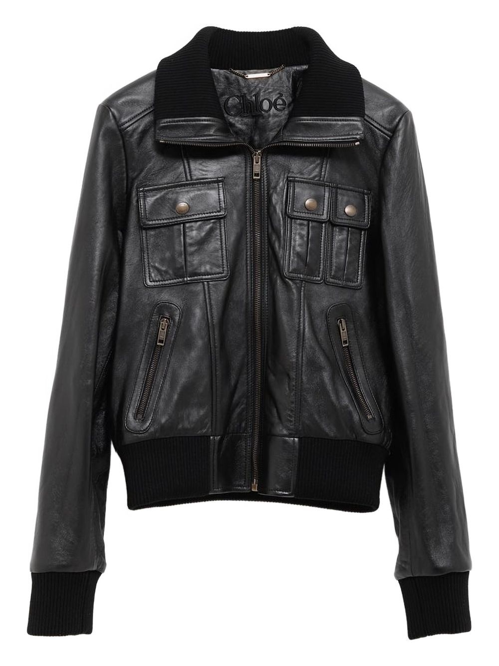 pocket-detailed bomber jacket - 1