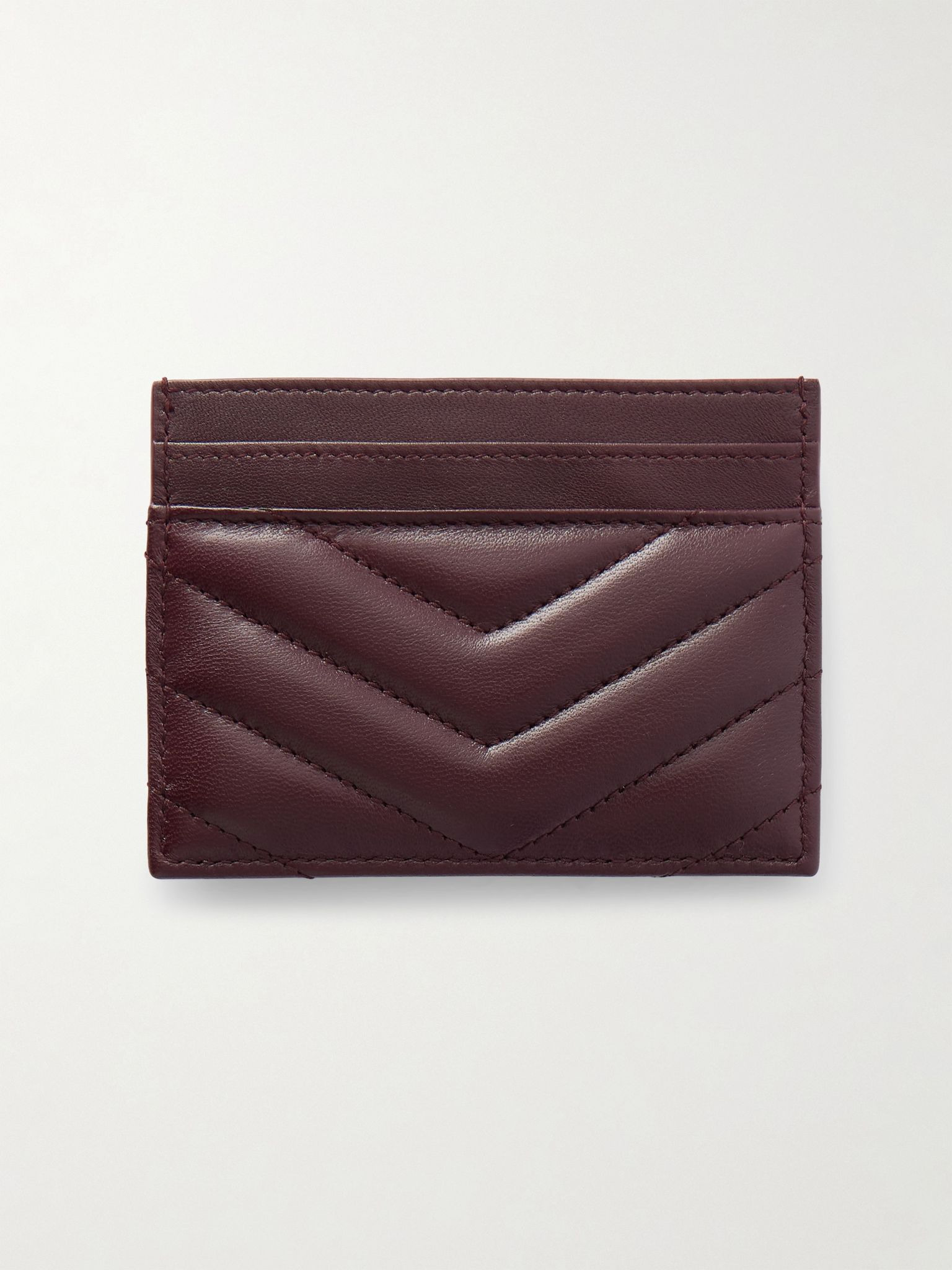 Cassandre matelassé leather cardholder Burgundy - 3