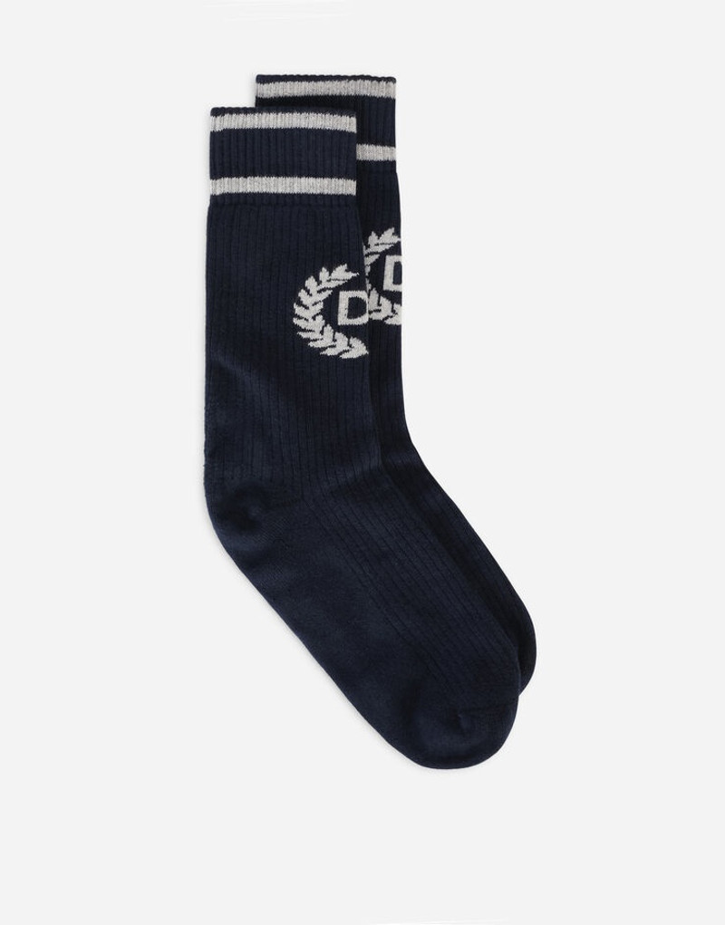 Stretch cotton socks with jacquard DG logo 1